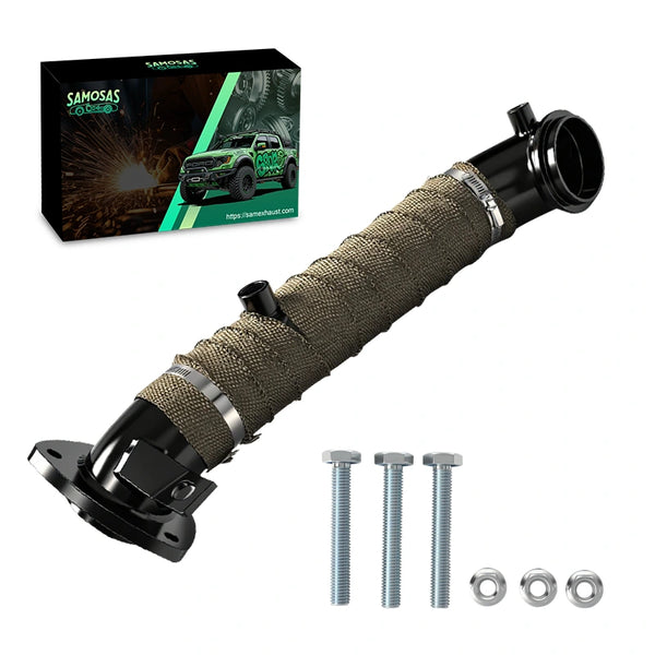 3.0" Black Downpipe Test Pipe Exhaust for 2015-2016 Chevy Silverado/GMC Sierra 2500/3500 6.6L LML Duramax Diesel V8 – High-Flow Turbo Delete