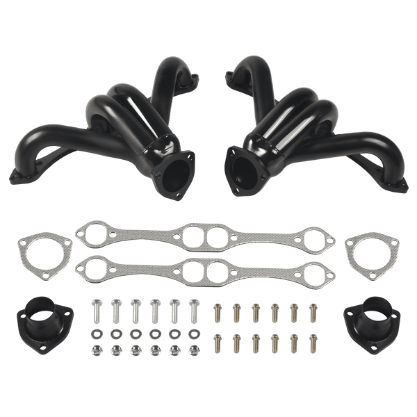 1975-1991 Chevy  Small Block SBC V8 262 265 283 305 327 350 400  Shorty Exhaust Header Black