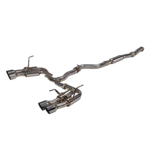 4" Quad Tips Catback Exhaust System For 2015-2021 Subaru WRX STi 2.0L 2.5L Stainless Steel
