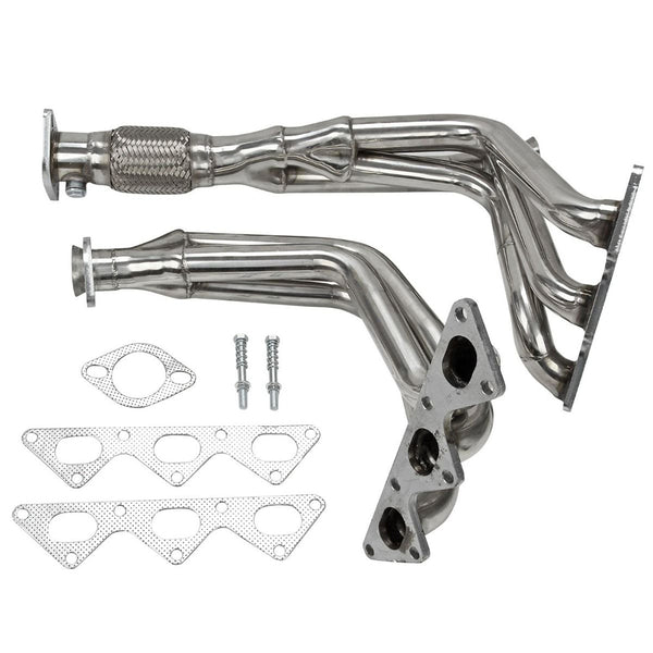 Stainless Exhaust Header For 1991-1999 Dodge Stealth Mitsubishi 3000GT 1991-1996 Stealth 3.0 N/A V6