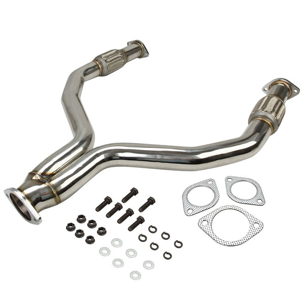 2.5" Y-Pipe Downpipe Exhaust for 2009-2016 Nissan 370Z 2008-2013 INFINITI G37 3.7L VQ37HR