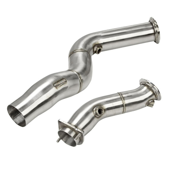 3" Twin-Scroll Turbo Catless Downpipe Exhaust For 2015-2018 BMW M3 M4 M2 F80 F82 F83 S55 3.0T 3.0L L6
