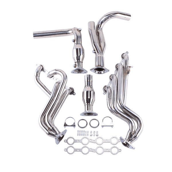 Exhaust Header with Y-Pipe for 1999-2006 GMC Chevy GMT800 V8 Silverado Sierra 4.8L 5.3L 6.0L