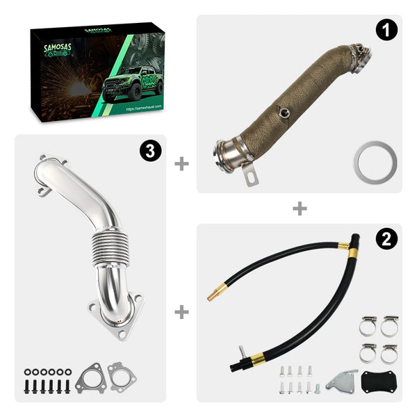 EGR & DPF & Downpipe & Un pipe for 2001-2016 Passenger Side  Chevy  GMC  LML  6.6L Duramax 3"