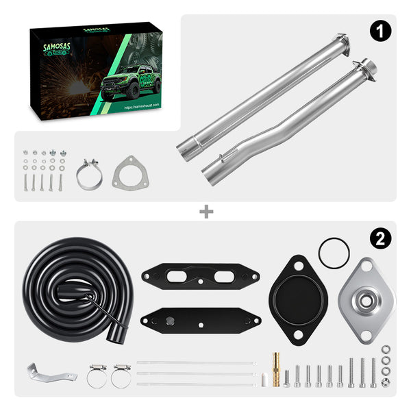 DPF& EGR Delete Kit for 2011-2017 Ford F250 F350 Super Duty 6.7L Powerstroke - 4" Exhaust Pipe