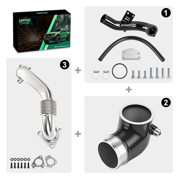 EGR Intake Turbo Elbow Kit And Up Pipe for Chevy 2004.5-2005 Chevrolet Silverado 2500HD 3500 Duramax LLY 6.6L