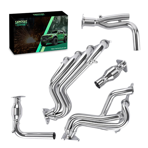 Exhaust Header with Y-Pipe for 1999-2006 GMC Chevy GMT800 V8 Silverado Sierra 4.8L 5.3L 6.0L