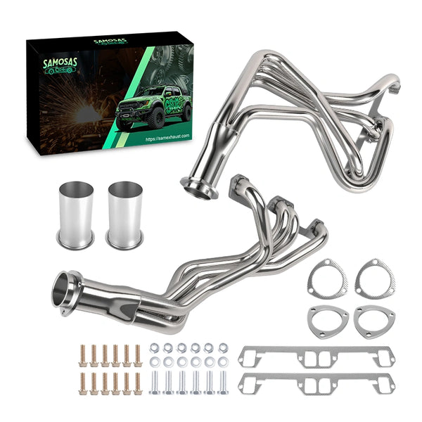 Long Tube Exhaust Headers for 1972-1991 Dodge Pickup RAM 5.2L 5.9L V8 4-1  with Collector Reducer Stainless Steel