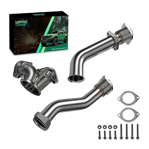 Turbo Exhaust Up Pipe for 1999.5-2003 Ford F250 F350 F450 F550 Super Duty 7.3L Powerstroke Diesel V8 Bellowed