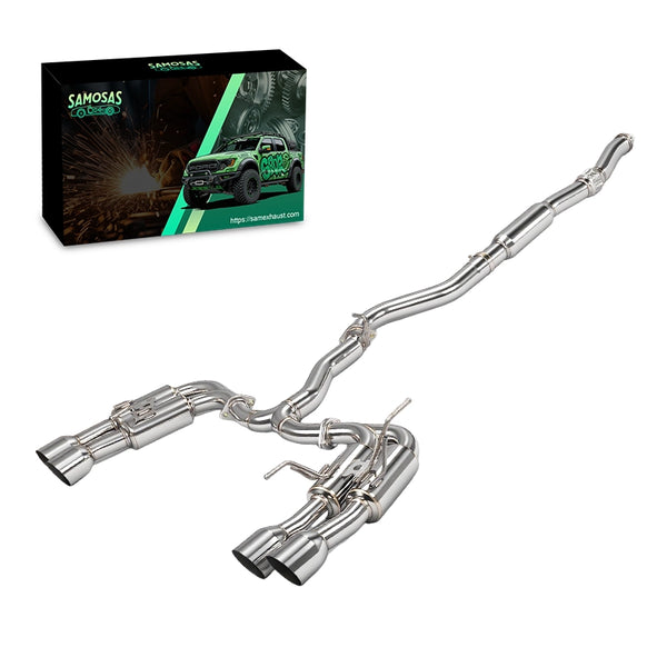 4" Quad Tips Catback Exhaust System For 2015-2021 Subaru WRX STi 2.0L 2.5L Stainless Steel