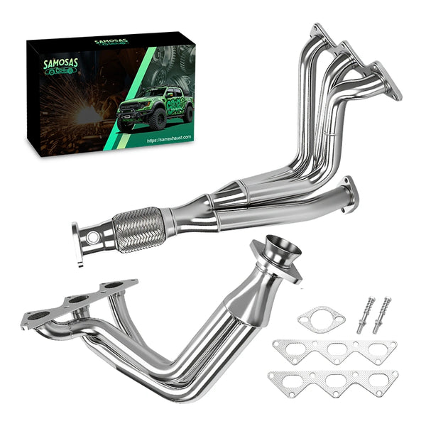 Stainless Exhaust Header For 1991-1999 Dodge Stealth Mitsubishi 3000GT 1991-1996 Stealth 3.0 N/A V6