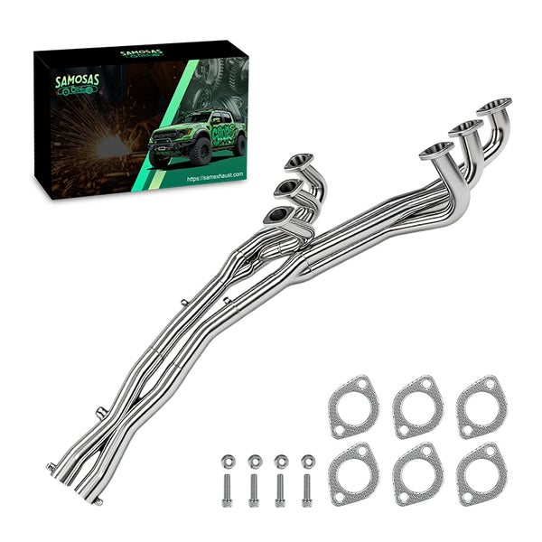 Stainless Exhaust Header X-Pipe Kit for 1986-1991 BMW E30 3-Series 320I 323I 325I 325IX 325 325e 2.5L 2.7L L6