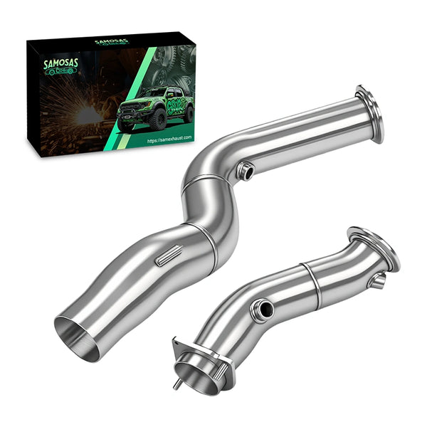 3" Twin-Scroll Turbo Catless Downpipe Exhaust For 2015-2018 BMW M3 M4 M2 F80 F82 F83 S55 3.0T 3.0L L6