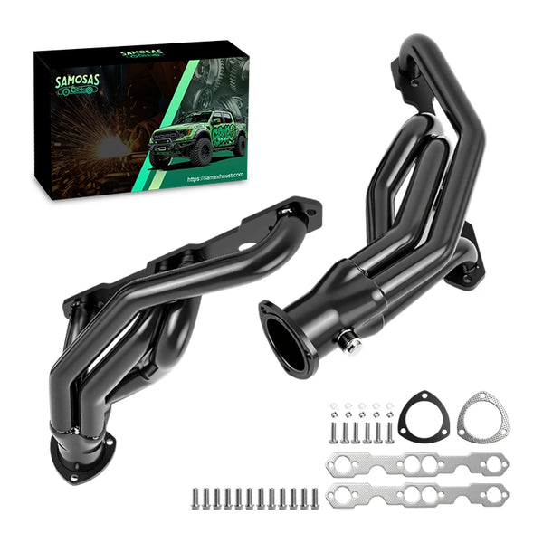 1988-1998 Chevy GMC 305 350 SBC V8 5.0L 5.7L C/K 1500 2500 3500 Black Exhaust Header
