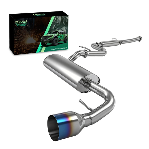 Muffler Catback Exhaust System w/ 4.5" Burnt Tip for 1988-1991 Honda CRX 1.5L