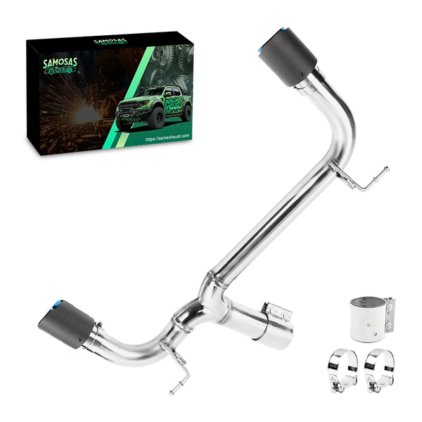 2012-2016 BMW F30 F32 335i 435i 3.0L I6 Blue Burn Carbon Axle Back Muffler Exhaust Pipe Kit