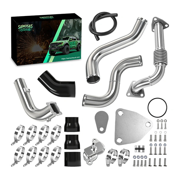 Nissan for 16-19 Nissan Titan 5.0L Cummins EGR Delete Kit+Hot Side Intercooler Piping Kit+UP-Pipe