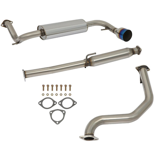 Muffler Catback Exhaust System w/ 4.5" Burnt Tip for 1988-1991 Honda CRX 1.5L